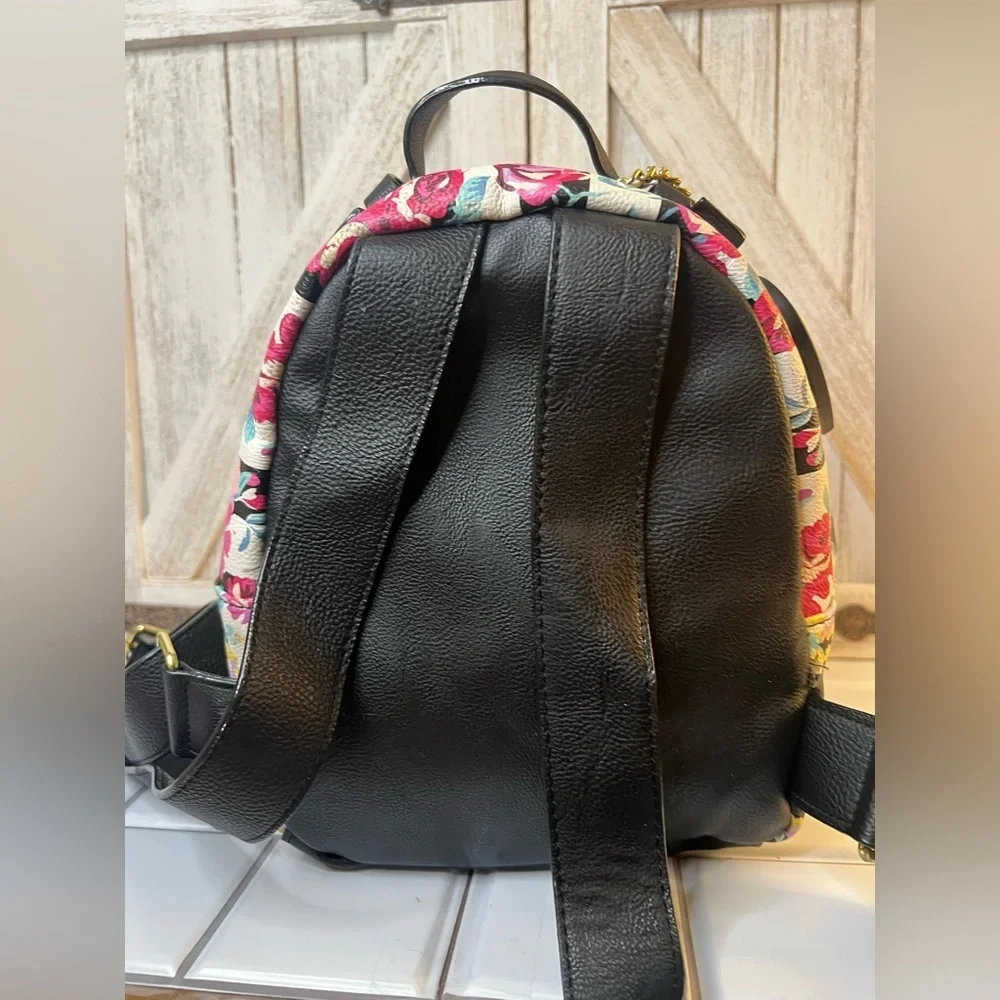 Betsey Johnson Floral Patterned Backpack with Bow Detail
